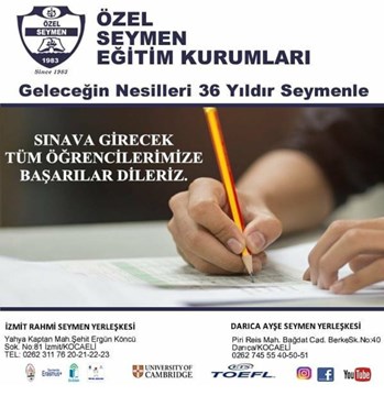 YKS 'DE BAŞARILAR DİLERİZ