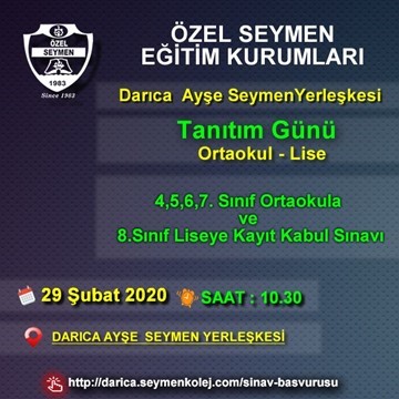 29 ŞUBAT 2020 KAYIT KABUL SINAVI VE TANITIM GÜNÜMÜZ