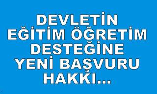 DEVLETİN EĞİTİM ÖĞRETİM DESTEĞİNE.....